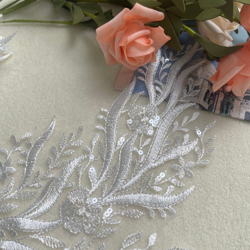 Embroidered Wedding frilled lace trim