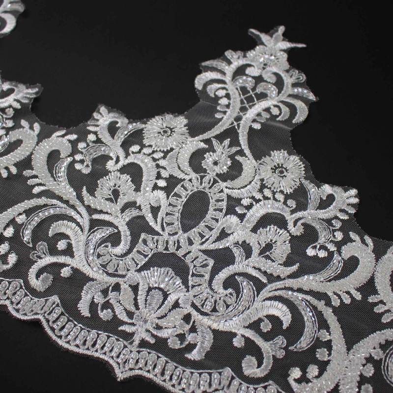 Embroidered ribbon lace trim