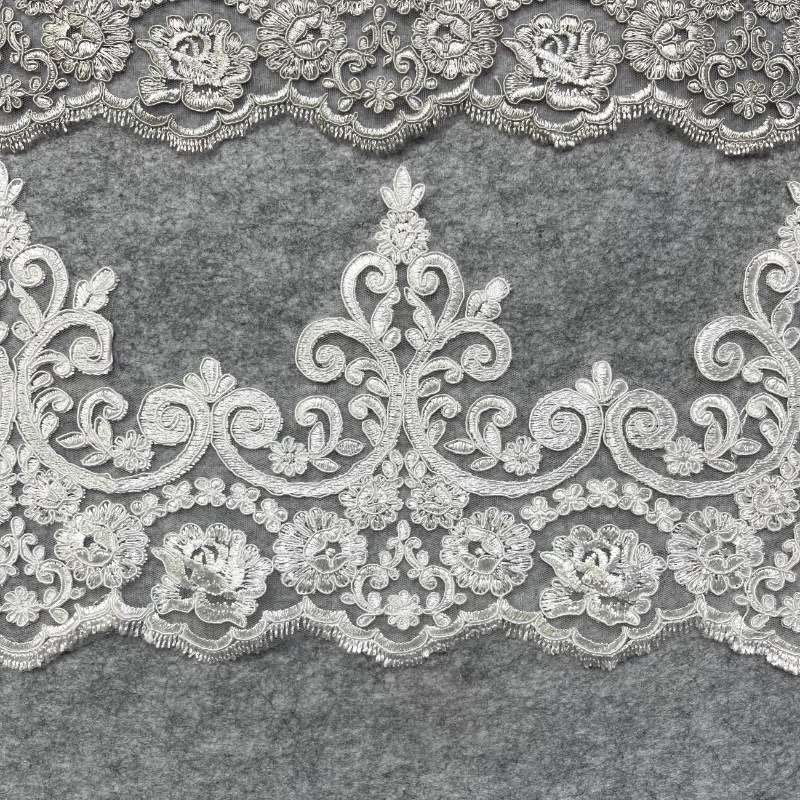 Embroidered color trim lace
