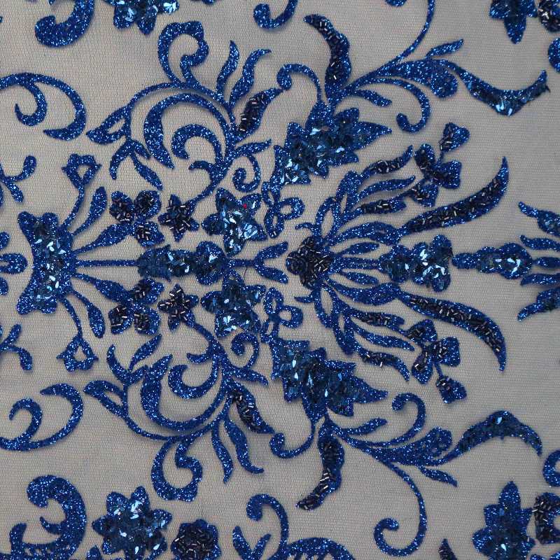 custom glitter lace fabric