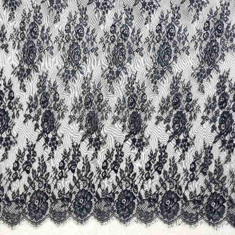 black french lace fabric
