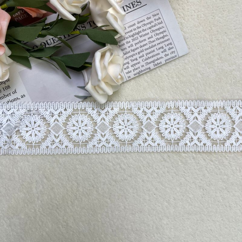 6cm flower embroidered lace trim ribbons