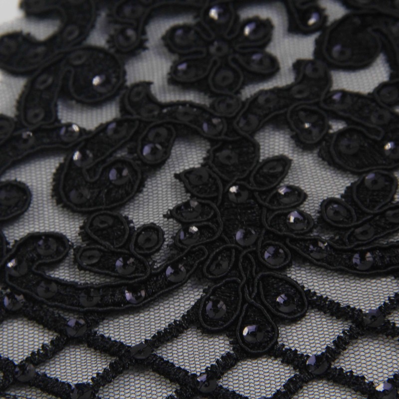 high quality lace trim black color