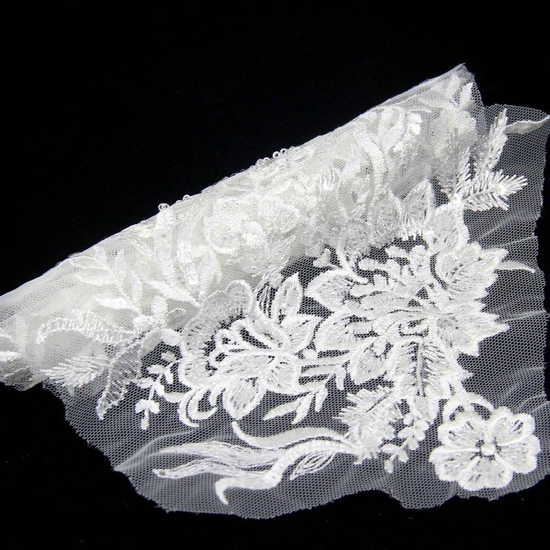 bridal fabric and lace applique