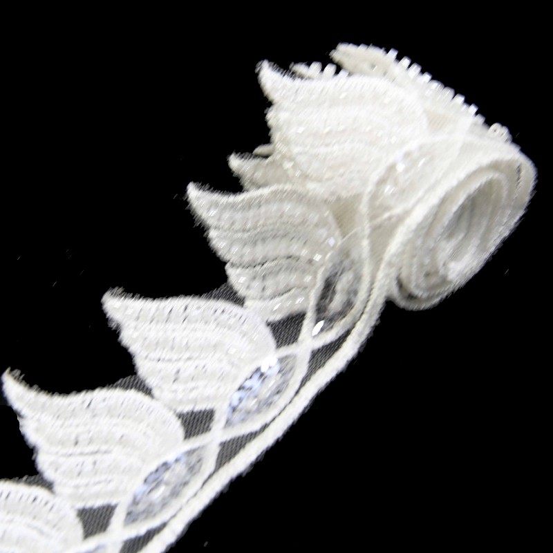 chantilly lace trim white bridal