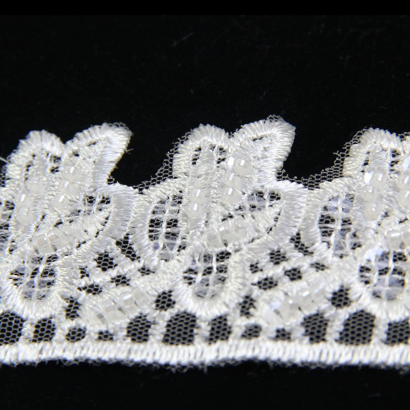 glitter embroidered lace trim
